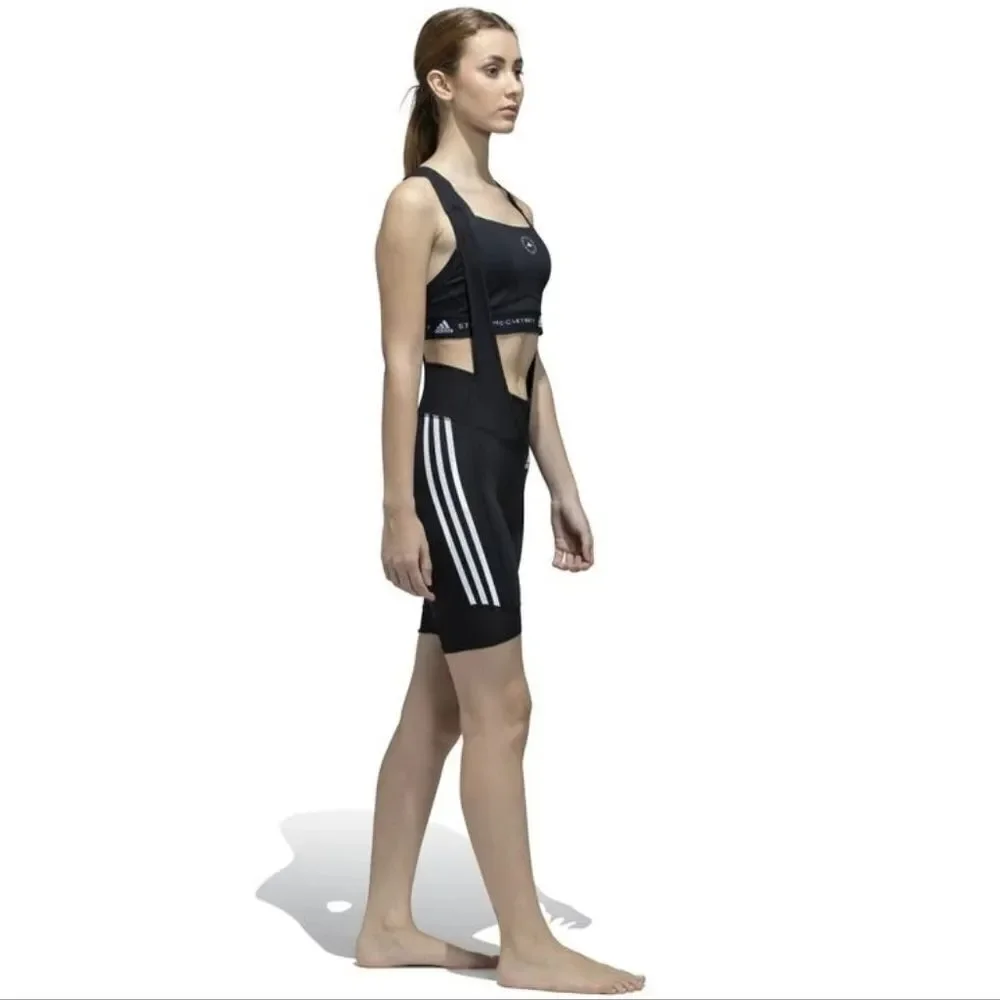 Adidas The Bib Padded Cycling Shorts Black White Women's Large Breathable Straps - Picture 9 of 15